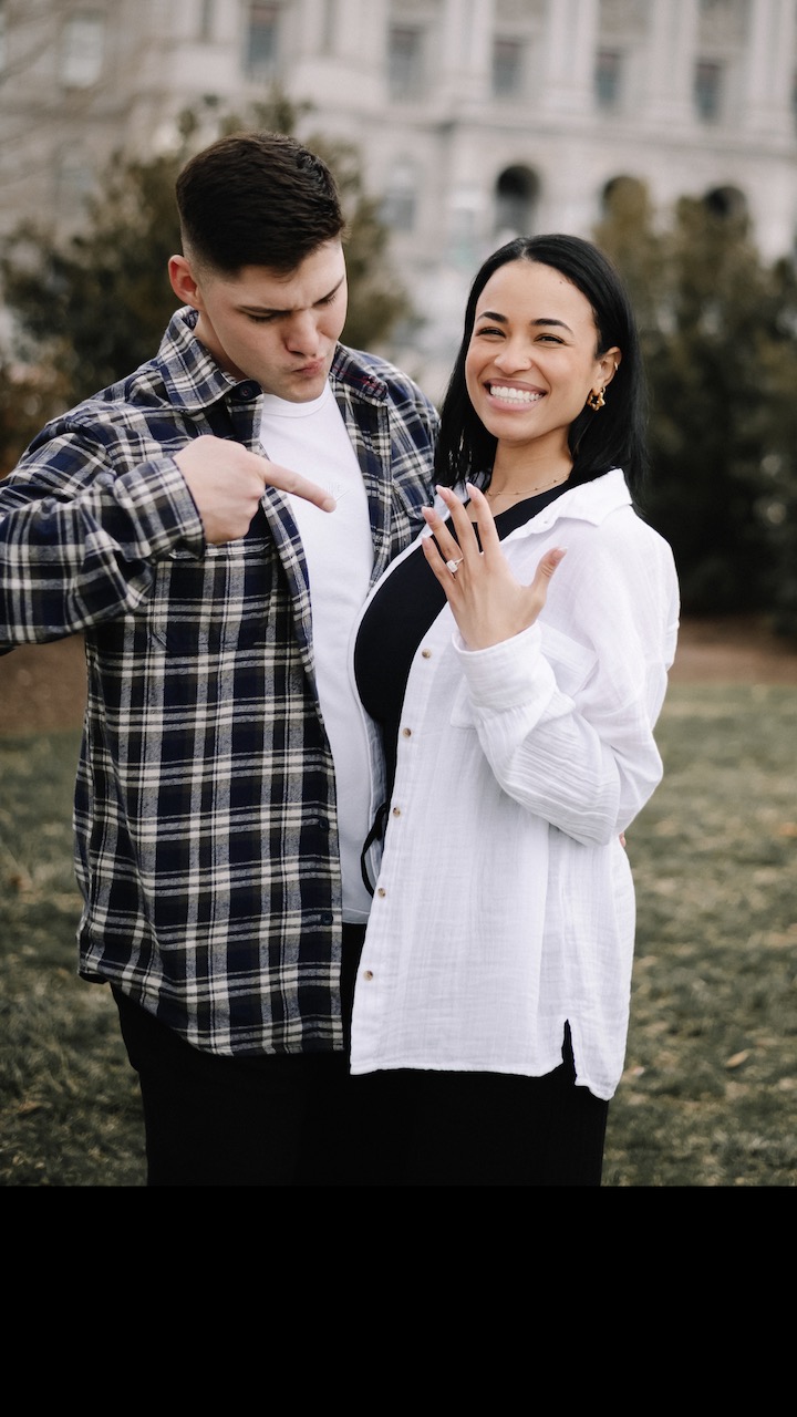 Photograph of a beautiful couple getting engaged