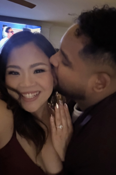 Photograph of a beautiful couple getting engaged