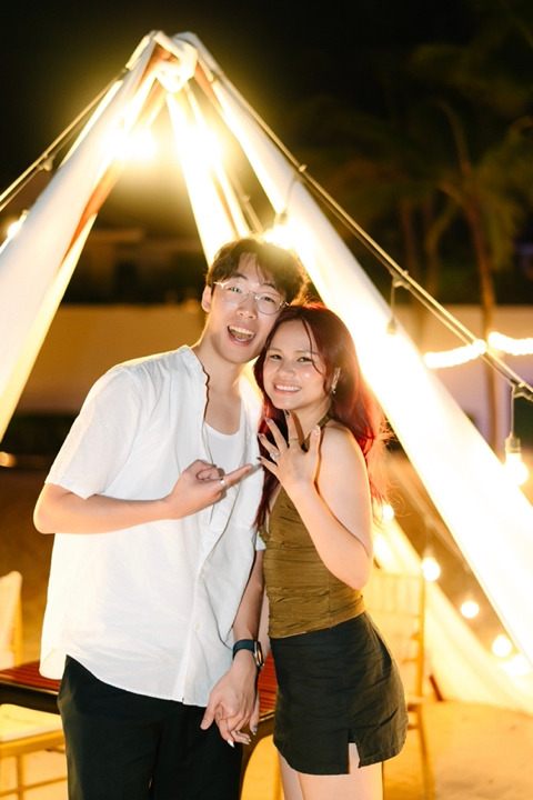 Photograph of a beautiful couple getting engaged