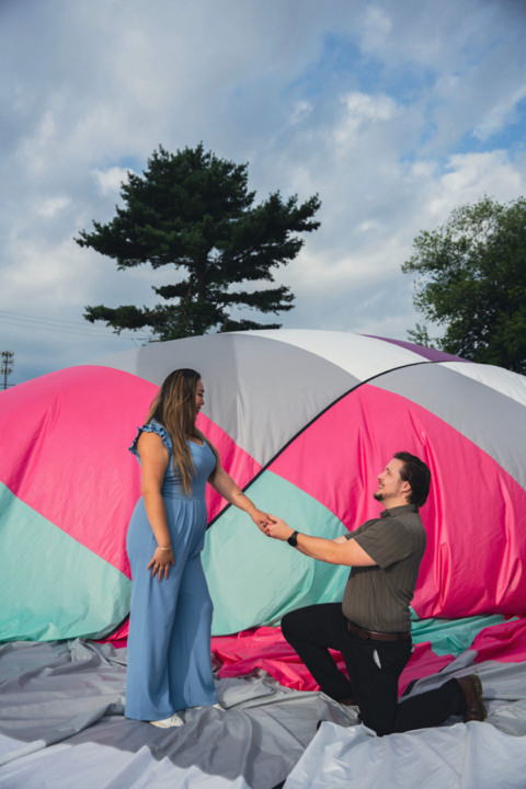 Photograph of a beautiful couple getting engaged