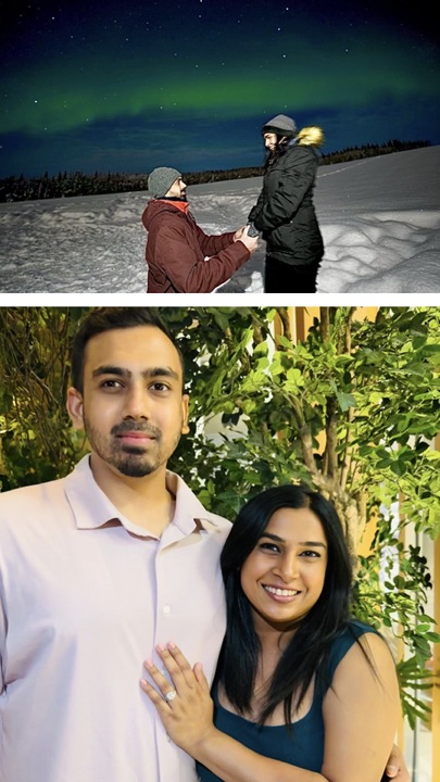 happy couple engagement photo